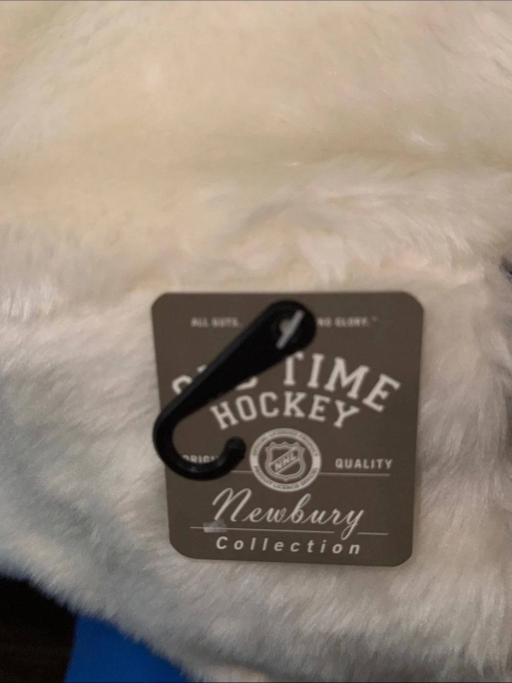 Old Time Hockey, Pittsburgh Penguins White Faux-Fur Trapper Hat with Team Patch